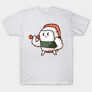 Kawaii nigiri sushi gym training cute Japanese food T-Shirt